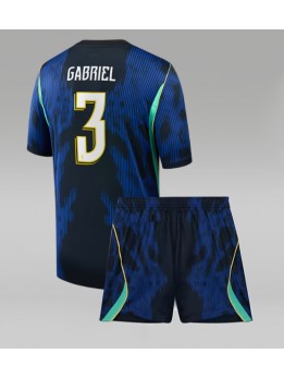 Brasilien Gabriel Magalhaes #3 Auswärts Trikotsatz für Kinder WM 2026 Kurzarm (+ Kurze Hosen)